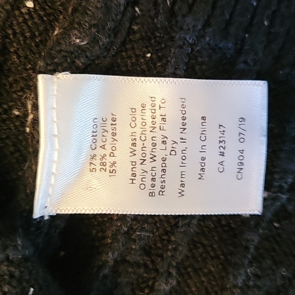 Talbot's 2X Black Cable Knit Sweater - Picture 6 of 7